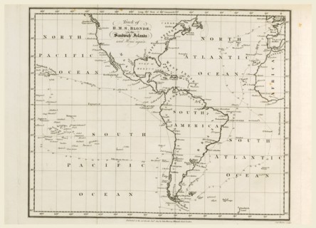 Map, Voyage of H.M.S. Blonde to the Sandwich Islands, in the years 1824-1825. Captain the Right Hon