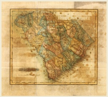 Map South Carolina, Mills Atlas, US, America, 19th century engraving
