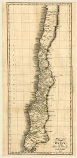 Map of Chile 1825, 19th century engraving