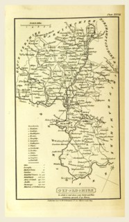 Oxfordshire, map, A Topographical Dictionary of the United Kingdom, 19th century engraving, UK