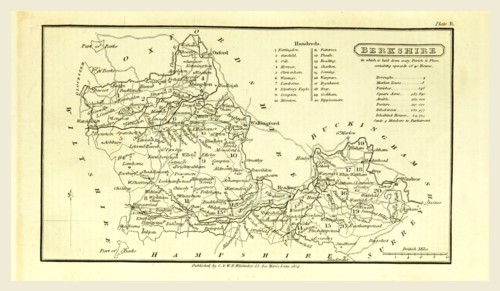 A Topographical Dictionary of the United Kingdom, Berkshire, UK, 19th century engraving