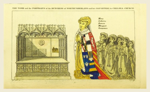 The tomb and portraits of the Dutchess of Northumberland and her daughters in Chelsea Church, An