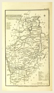 Nottinghamshire, map, A Topographical Dictionary of the United Kingdom, 19th century engraving