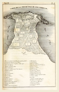 Map Sidi Ferruch, Algeria, 1830, 19th century engraving