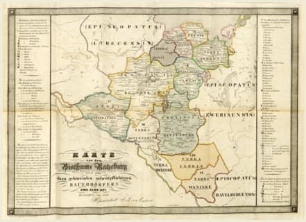 Map, Land of the former bishopric of Ratzeburg, engraving, Germany