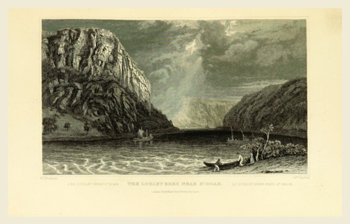 Lurley berg near Sankt Goar, Germany, Tombleson's Views of the Rhine, Tombleson's Views of the