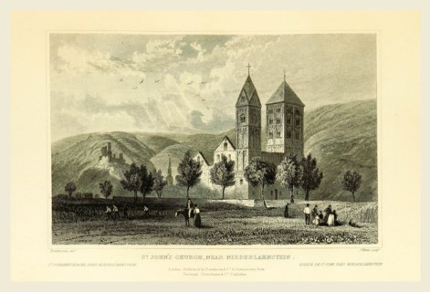 St. John's Church near Niederlahnstein, Germany, Tombleson's Views of the Rhine, Tombleson's Views