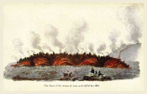 Sketches of Vesuvius, Italy, 19th century engraving