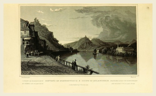 Convent of Nonnenworth and ruins of Rolandseck, Tombleson's Views of the Rhine, Germany, 19th