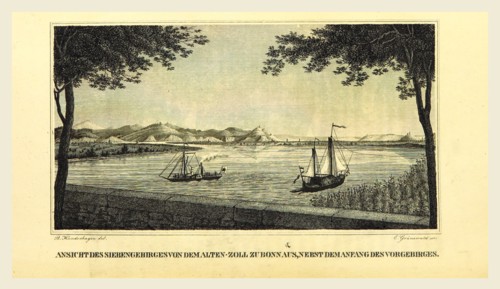 Town and university of Bonn am Rhein, 19th century engraving, Germany