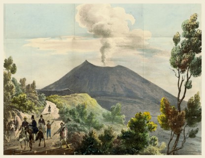 Sketches of Vesuvius, Italy, 19th century engraving