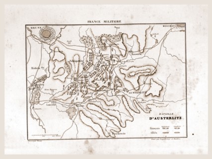 France militaire. Battle of Austerlitz, 19th century engraving