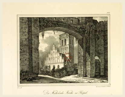 Representations of old Prussian Castles drawn by Countess Dohna, Church Rofsel, Darstellungen alter