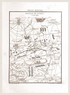 France militaire, Battle of Lutzen in 1813, 19th century engraving