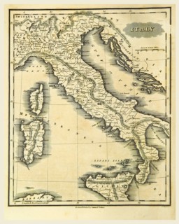Map of Italy, 19th century engraving