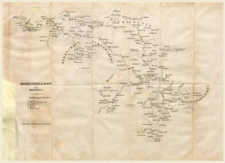 History of Hohenzollernschen Staaten Hechingen and Sigmaringen, 19th century engraving
