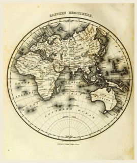 Eastern Hemisphere map, 19th century engraving
