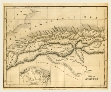 Map Algiers, 19th century