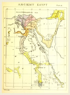 Map Ancient Egypt, 19th century engraving