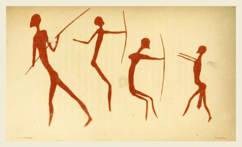Drawings of the Aborigines of Southern Africa, 19th century engraving