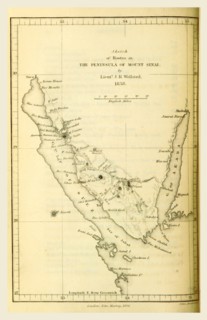 Peninsula of Mount Sinai, 1838, Travels in Arabia, 19th century engraving