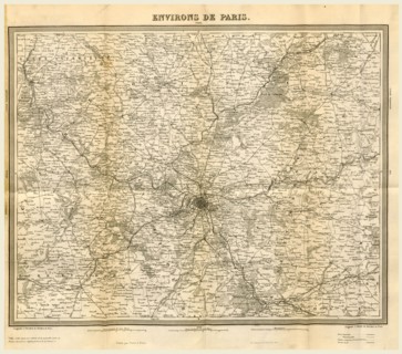 Histoire physique, civile et morale des environs de Paris, map, 19th century engraving