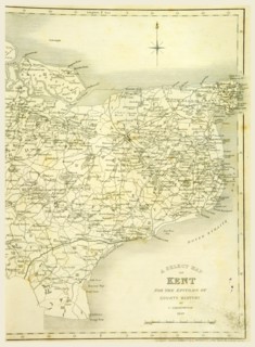 Map, County of Kent, 1839, 19th century engraving