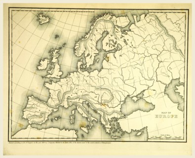 Mitchell's Atlas of outline maps, Europe, 19th century engraving