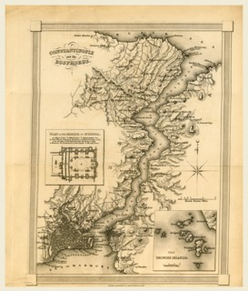 Constantinople, Istanbul bosphorus, map, The present State of the Turkish Empire, 19th century