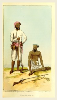 Wagheries, Western India, in 1838, 19th century engraving