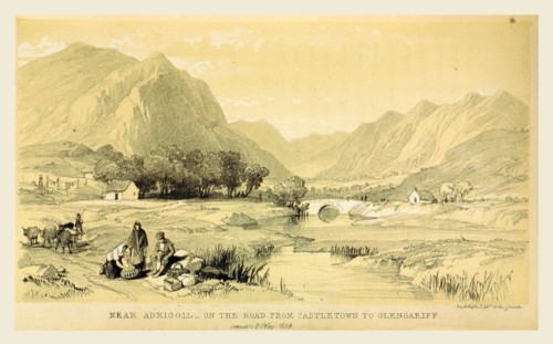 Near Adrigoil, Rambles in the South of Ireland during the year 1838, 19th century engraving
