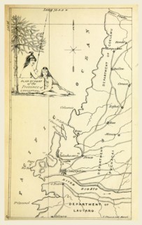 Province of Conception, map, the year 1835, 19th century engraving