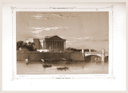Chambre des Deputes, Paris and surroundings, daguerreotype, M. C. Philipon, 19th century engraving