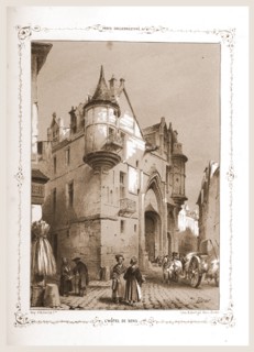 Hotel de Sens, Paris and surroundings, daguerreotype, M. C. Philipon, 19th century engraving