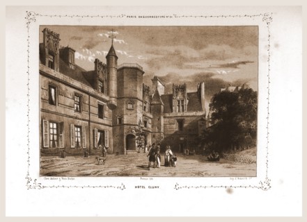 Hotel Cluny, Paris and surroundings, daguerreotype, M. C. Philipon, 19th century engraving