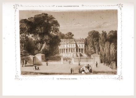 View of the castle, Paris and surroundings, daguerreotype, M. C. Philipon, 19th century engraving