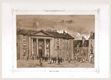 Ecole de Droit, Paris and surroundings, daguerreotype, M. C. Philipon, 19th century engraving