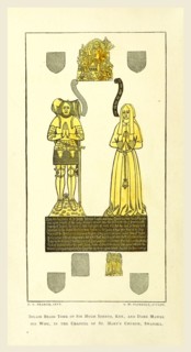 History of Swansea, tome of Sir Hugh Iohnys, 19th century engraving