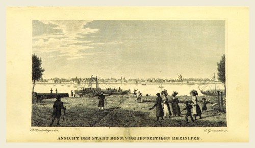 The city and University of Bonn on the Rhine, with their environments