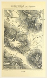 Kanton Thurgau, 1896, Die Schweizerische Landesvermessung, 1832-1864, 19th century engraving,