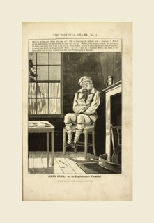 The Political drama. A series of caricatures, 'John Bull or an Englishman's fireside!' In a room an