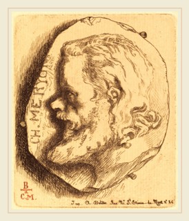 Félix Bracquemond (French, 1833-1914), Charles Meryon, 1854, etching in brown-black and red on laid