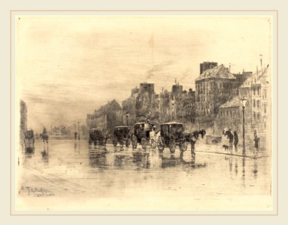 Félix-Hilaire Buhot (French, 1847-1898), Une Matinée d'Hiver au Quai de l'Hotel-Dieu (Winter