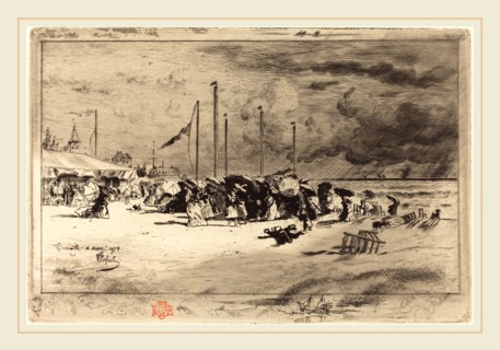 Félix-Hilaire Buhot (French, 1847-1898), Un Grain Ã  Trouville (Squall at Trouville), 1874-1875,