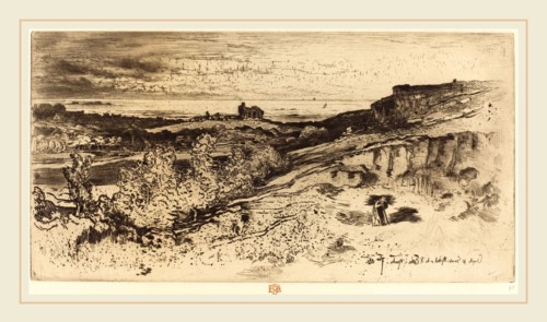 Félix-Hilaire Buhot (French, 1847-1898), La Chapelle Saint-Michel Ã  l'Estre, etching and drypoint