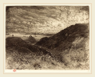 Félix-Hilaire Buhot (French, 1847-1898), La Falaise: Baie de Saint-Malo (The Cliff: Saint-Malo