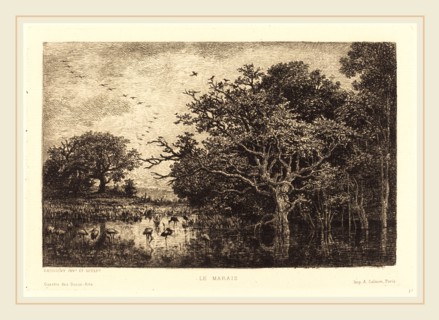 Charles-FranÃ§ois Daubigny (French, 1817-1878), Marsh (Le Marais), probably 1851, etching