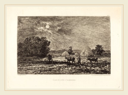 Charles-FranÃ§ois Daubigny (French, 1817-1878), Clair de lune Ã  Valmondois (Moonlight at