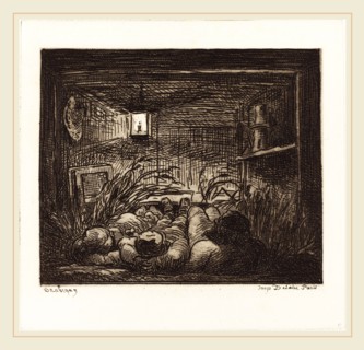 Charles-FranÃ§ois Daubigny (French, 1817-1878), Asleep Aboard the Bottin (Coucher a bord du