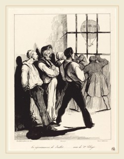 Honoré Daumier (French, 1808-1879), Les réjouissances de Juillet vues de Ste. Pélagie, 1834,